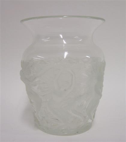 Appraisal: Verlys Art Deco glass vase early th century