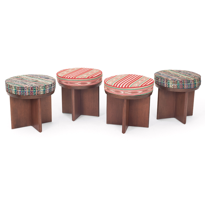 Appraisal: Frank Lloyd Wright stools set of four manufactured by Heritage