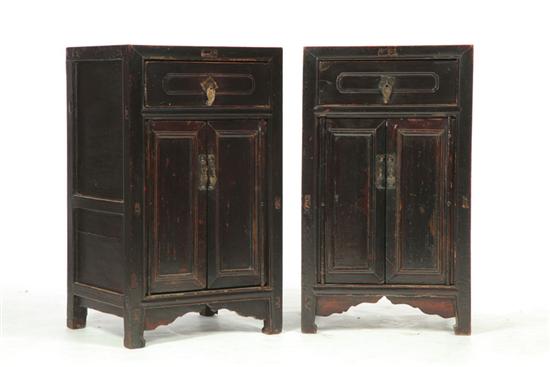 Appraisal: PAIR OF CABINETS China mid th century elm Mortised and