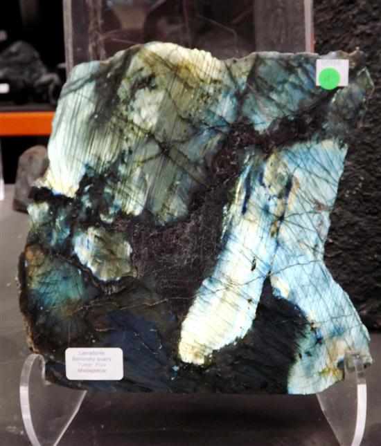 Appraisal: LABRADORITE SLAB Madagascar This piece shimmers radiant colours of blue