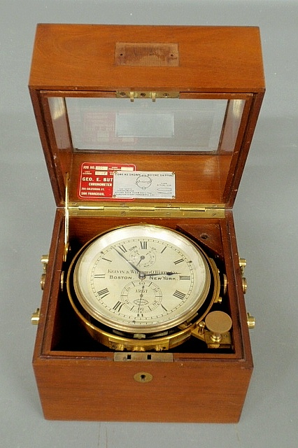 Appraisal: - Mahogany cased chronometer by Kelvin Wilfrid O White Co