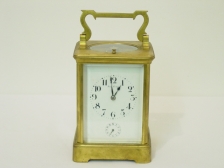 Appraisal: French repeating carriage clock with key hour repeat with alarm