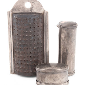 Appraisal: A Group of Three Bateman Family Silver Nutmeg Graters London