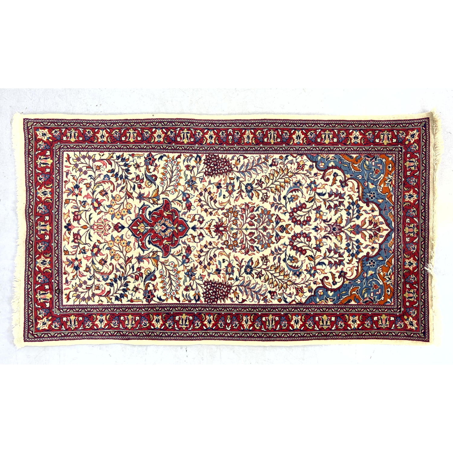 Appraisal: ' x ' Handmade Oriental Carpet Rug with tan ground