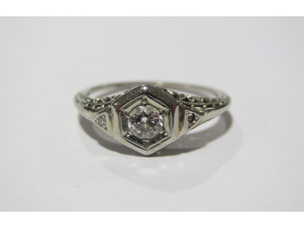 Appraisal: Art Deco carat white gold diamond set dress ring with