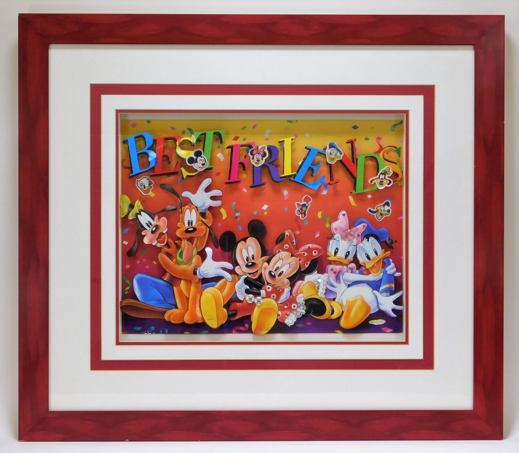 Appraisal: WALT DISNEY D CUT LITHOGRAPH MICKEY AND THE GANG United