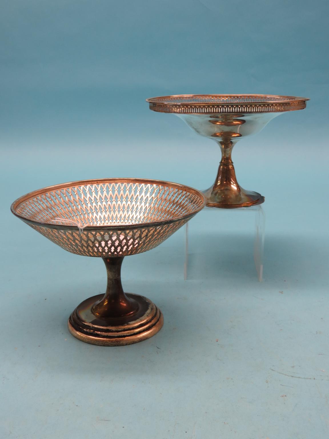 Appraisal: A silver dessert basket with broad pierced border Birmingham and