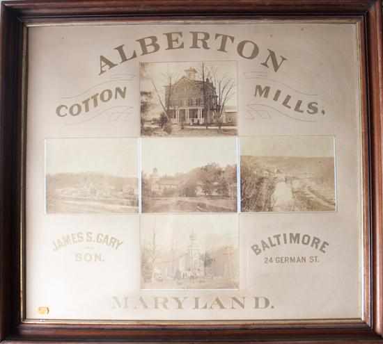 Appraisal: Photographs Framed assemblage of five vintage prints of the Alberton