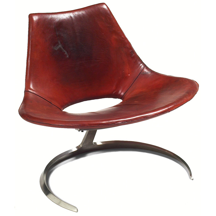 Appraisal: Preben Fabricius and Jorgen Kastholm Scimitar chair Denmark c stainless