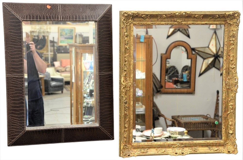 Appraisal: Two Contemporary Mirrors one having gilt finish and other in