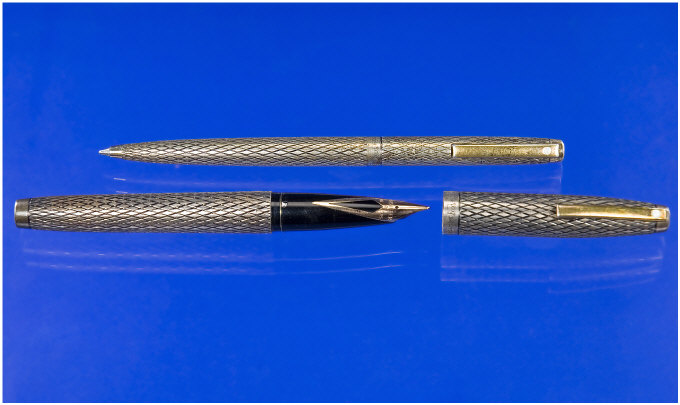 Appraisal: Sheaffer A Sterling Silver Sheaffer Imperial Sovereign Fountain Pen And