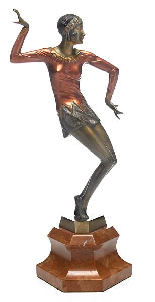 Appraisal: Ferdinand Fritz Preiss German - Charleston Dancer cold-painted bronze red