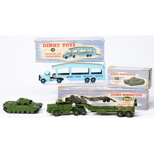 Appraisal: Dinky toys Centurion Tank Tank Transporter and Pullmore Car Transporter