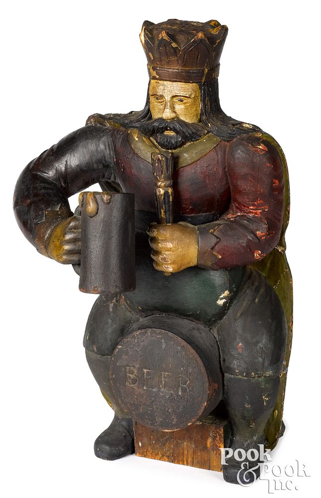 Appraisal: Carved and painted tavern figure th c Carved and painted