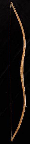 Appraisal: A Plains bow Recurved and sinew-backed patination indicating further binding