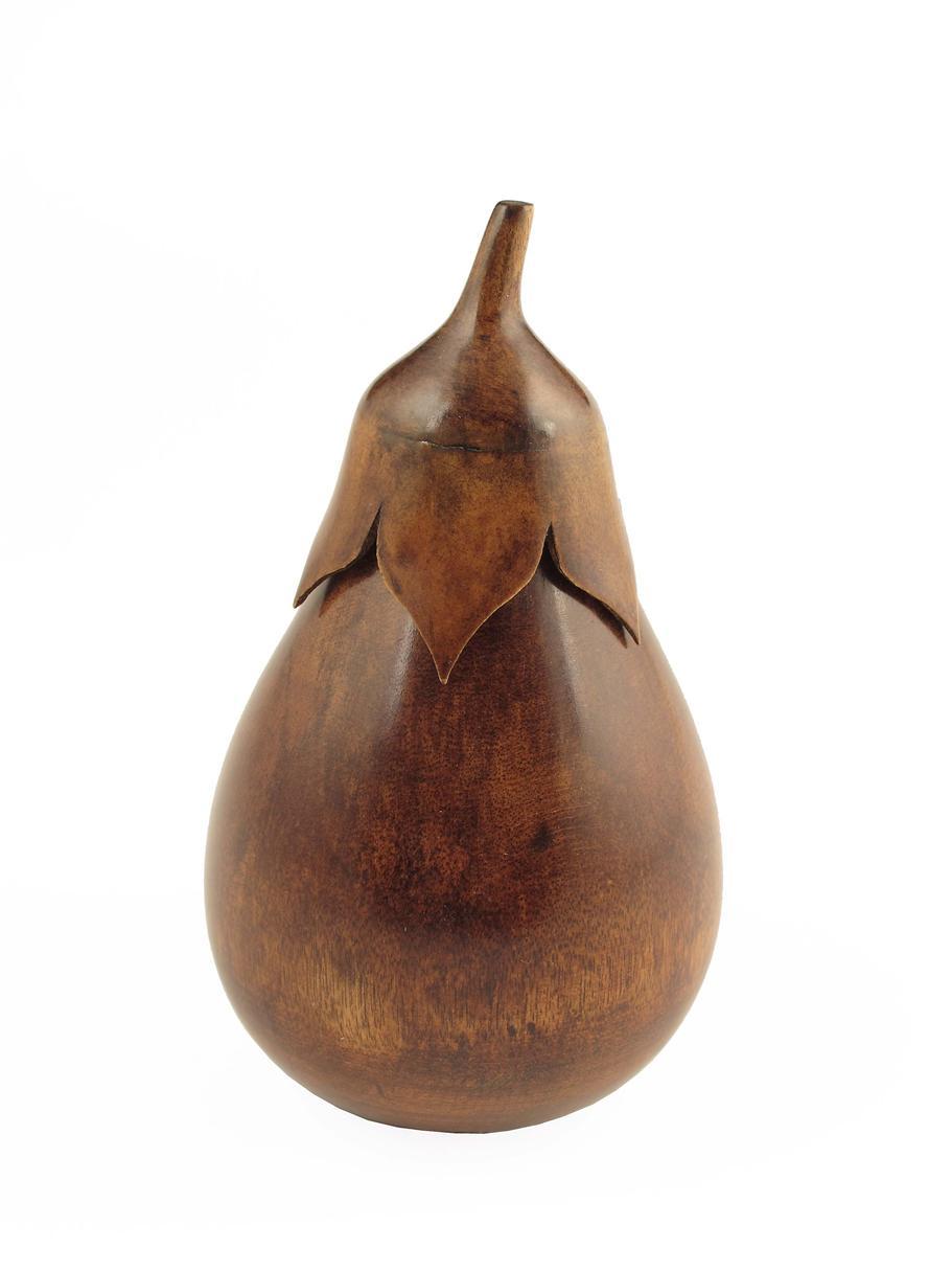 Appraisal: A fruitwood tea caddy in the form of an aubergine