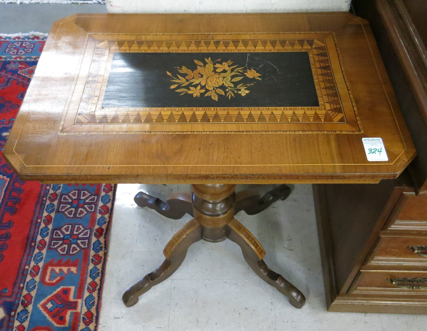 Appraisal: AN INLAID GAME TABLE south German th century the rectangular