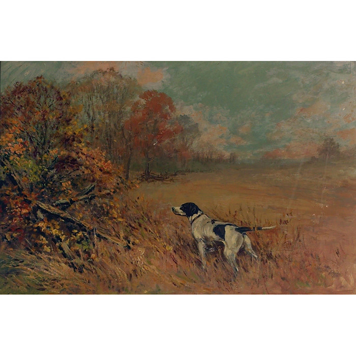 Appraisal: J LeBrun Jenkins American - Hunting Dog c oil on