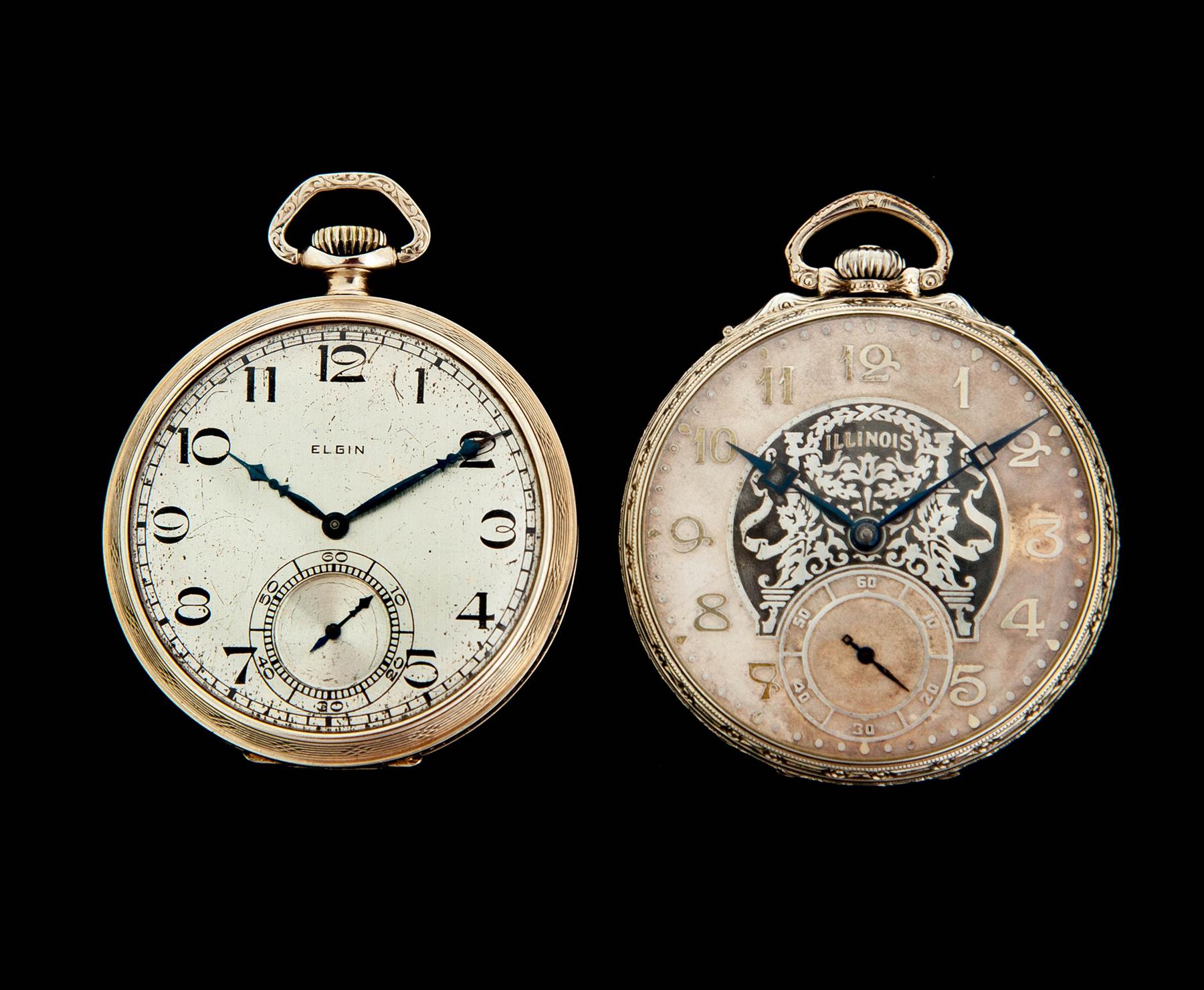 Appraisal: TWO SIZE OPEN FACE POCKET WATCHES American st quarter- th