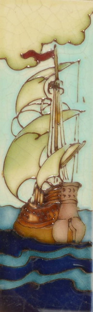 Appraisal: F H Barker Rhead Co A tile of a galleon