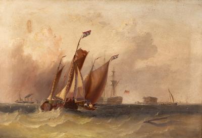 Appraisal: William Garthwaite British - Dutch Shipping Beating to Windward off