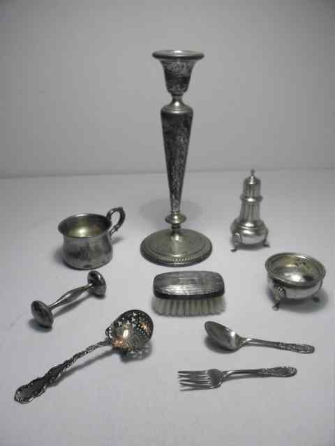 Appraisal: Lot of assorted sterling silver pieces Includes a sterling clad