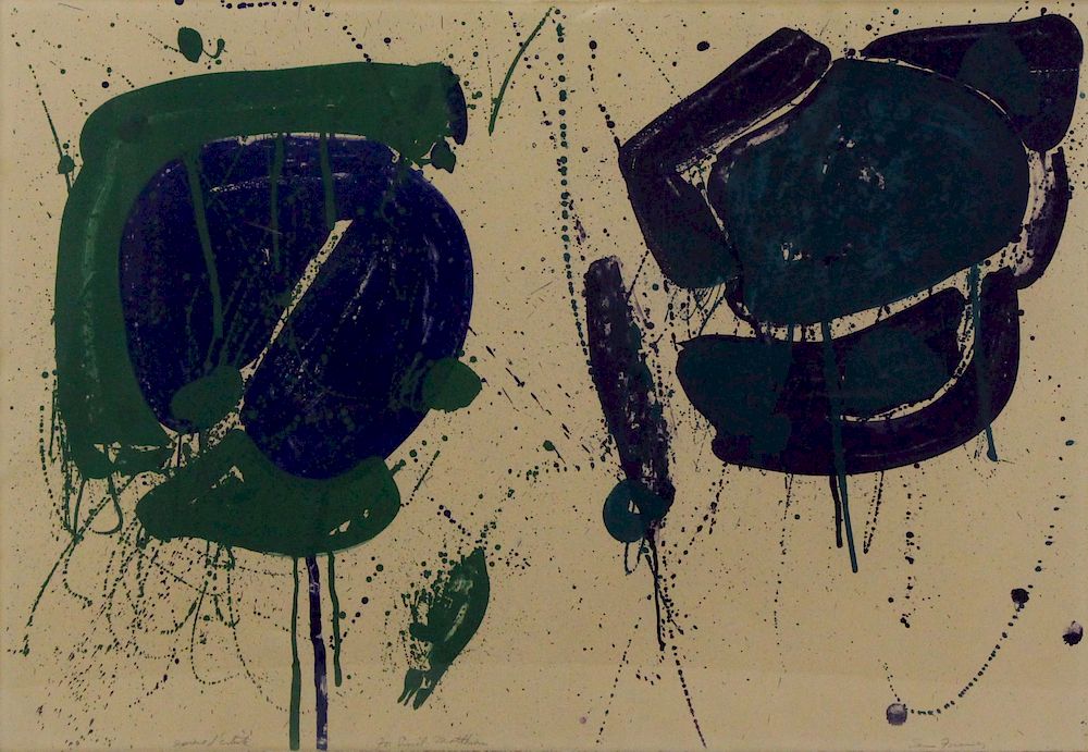 Appraisal: SAM FRANCIS AMERICAN - Lithograph Blue-Green Artist's Proof Dedicated center