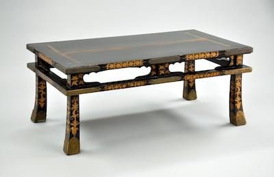 Appraisal: An Oriental Style Lacquer Low Table The rectangular table measures