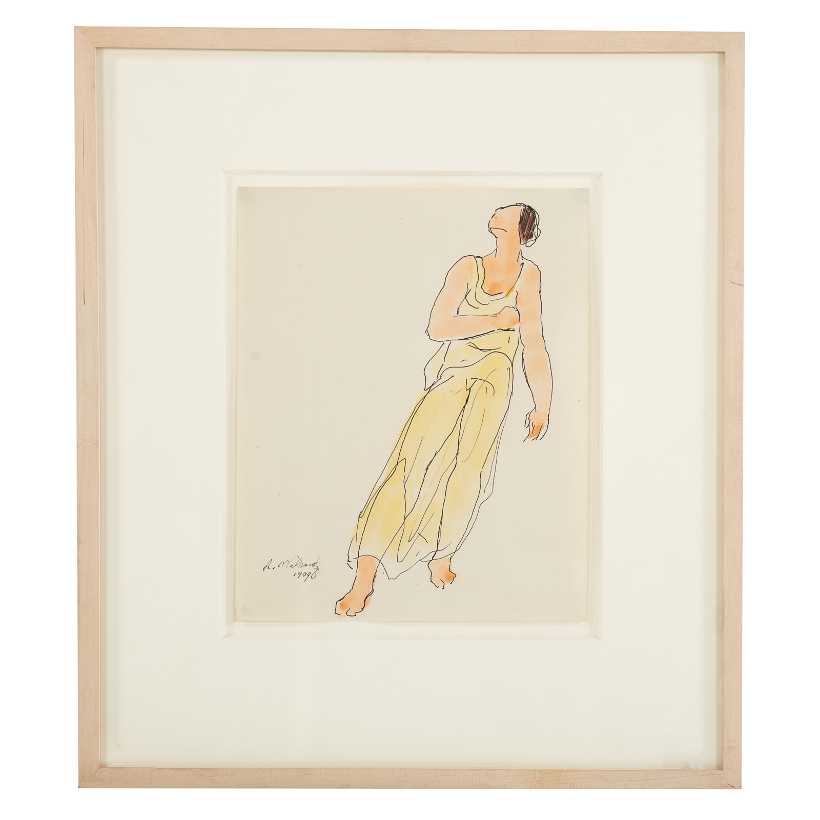 Appraisal: ABRAHAM WALKOWITZ ISADORA DUNCAN DANCING MIXED Russian American - Watercolor