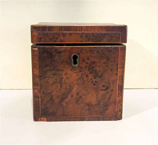 Appraisal: Sale Lot An English Burlwood Tea Caddy th century of