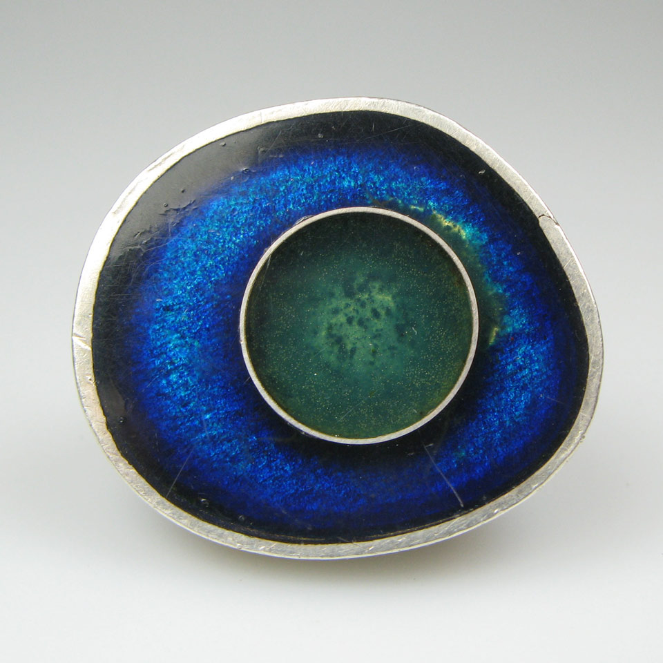 Appraisal: American Modernist School Sterling Silver And Enamel Ring in the