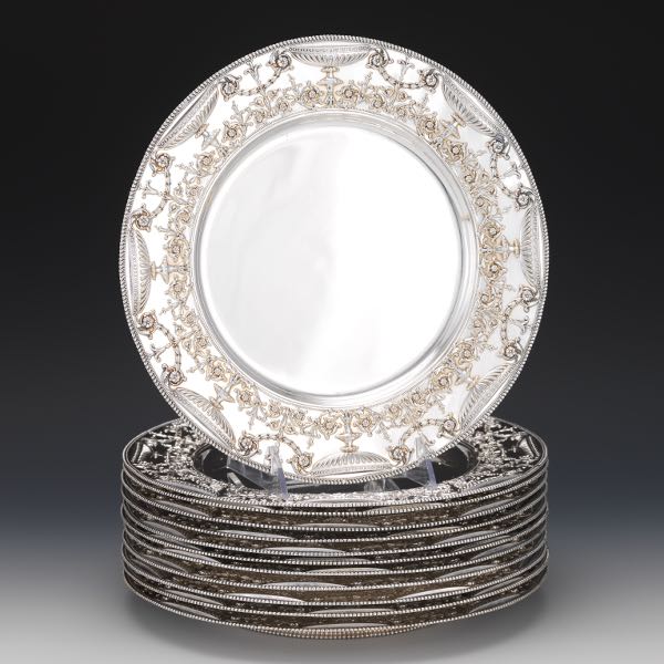 Appraisal: TIFFANY STERLING SILVER PLATES SET OF diameter Set of Tiffany