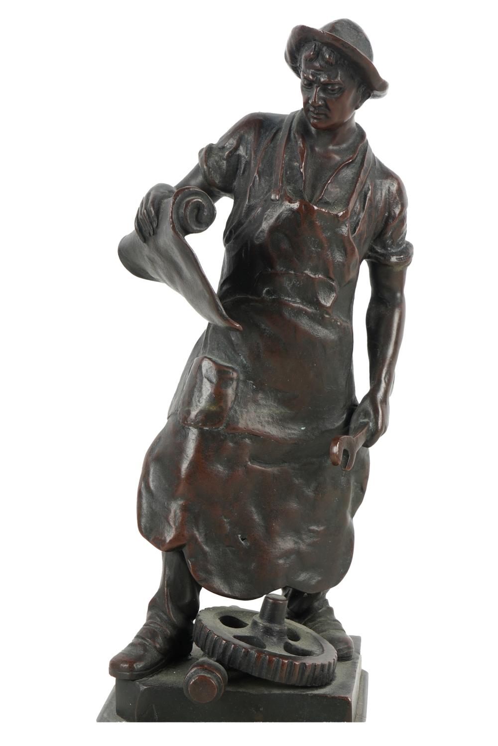 Appraisal: JULIUS PAUL SCHMIDT-FELLING - BLACKSMITHpatinated bronze signed the figure standing