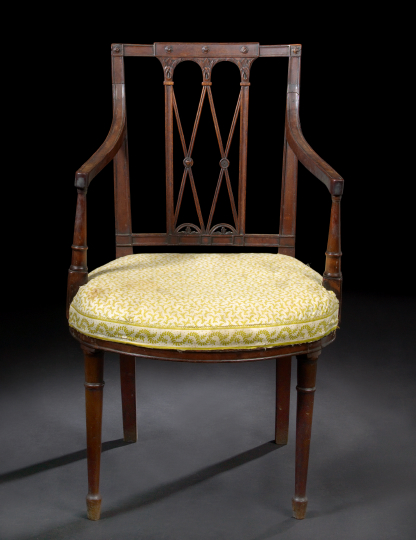 Appraisal: George III Mahogany Armchair early th century in the Sheraton