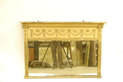 Appraisal: A Victorian giltwood and gesso overmantel mirror having a rectangular