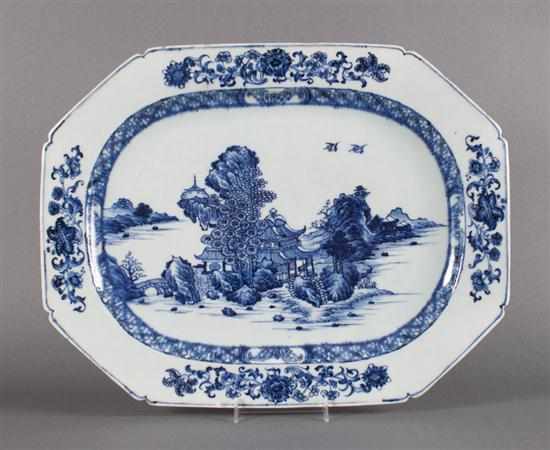 Appraisal: Chinese Export blue and white porcelain platter circa central river