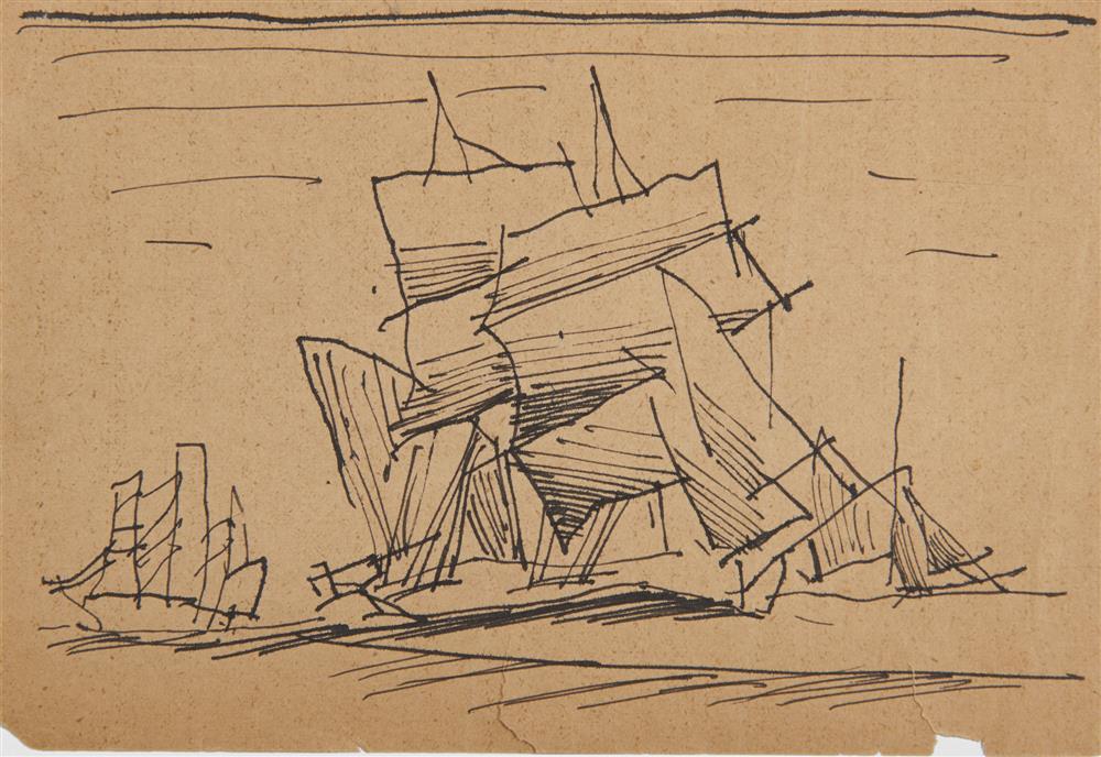 Appraisal: LYONEL FEININGER American German - Sailing Ships ca ink on