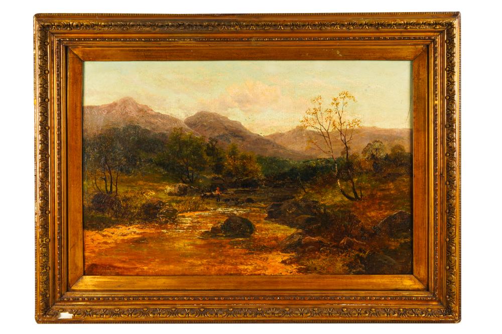 Appraisal: AMERICAN SCHOOL MOUNTAIN LANDSCAPEoil on canvas unsigned x inches canvas