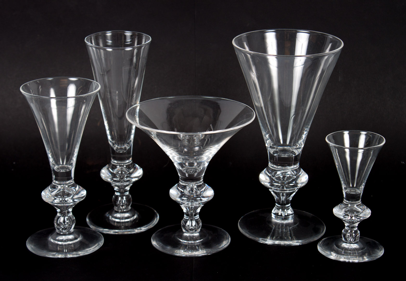 Appraisal: Steuben crystal -piece stemware service comprising water goblets wine stems