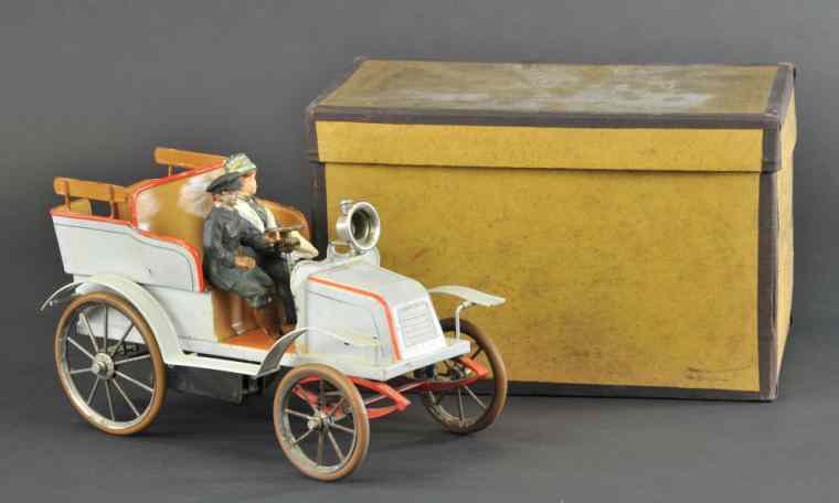 Appraisal: BOXED BING TONNEAU Germany c hand painted tin auto done