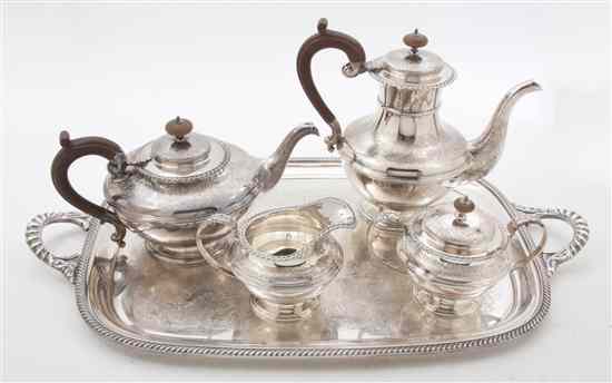 Appraisal: An English Silverplate Tea and Coffee Service Ellis-Barker Silver Co