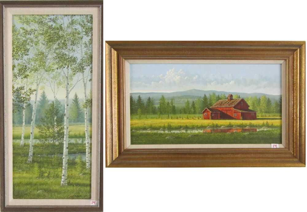 Appraisal: DAVID K MERRILL TWO OILS ON BOARD Maine Connecticut b