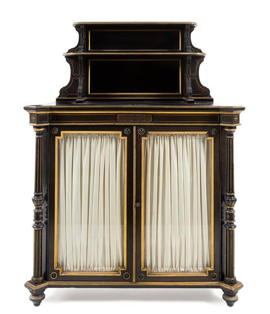 Appraisal: Sale Lot A Victorian Parcel Gilt Ebonized Cabinet circa in