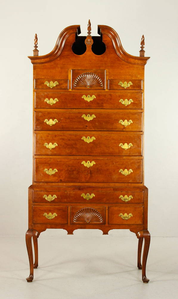 Appraisal: - th C Queen Anne Cherry Highboy th century Queen