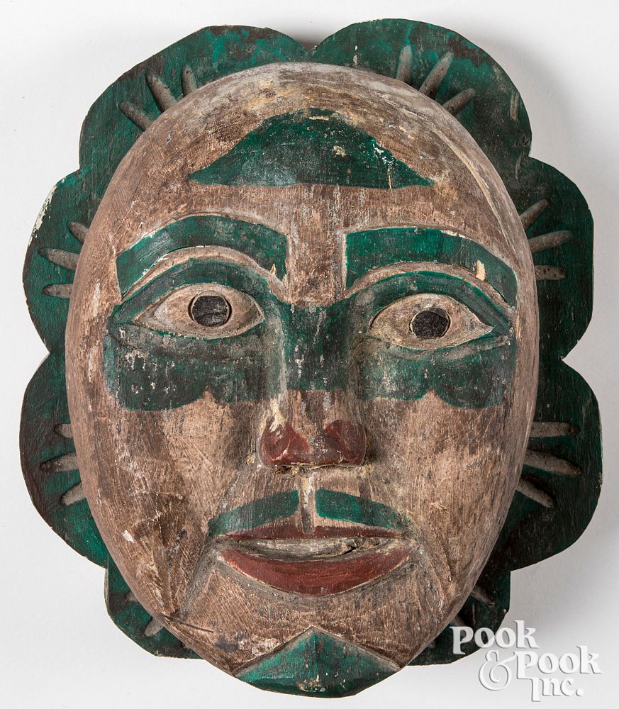 Appraisal: Northwest Coast Indian carved painted mask Northwest Coast Indian painted