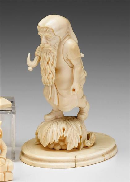 Appraisal: German carved ivory figure of a gnome late th century