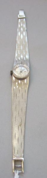 Appraisal: A ladies white gold Eska bracelet wristwatch the circular silvered