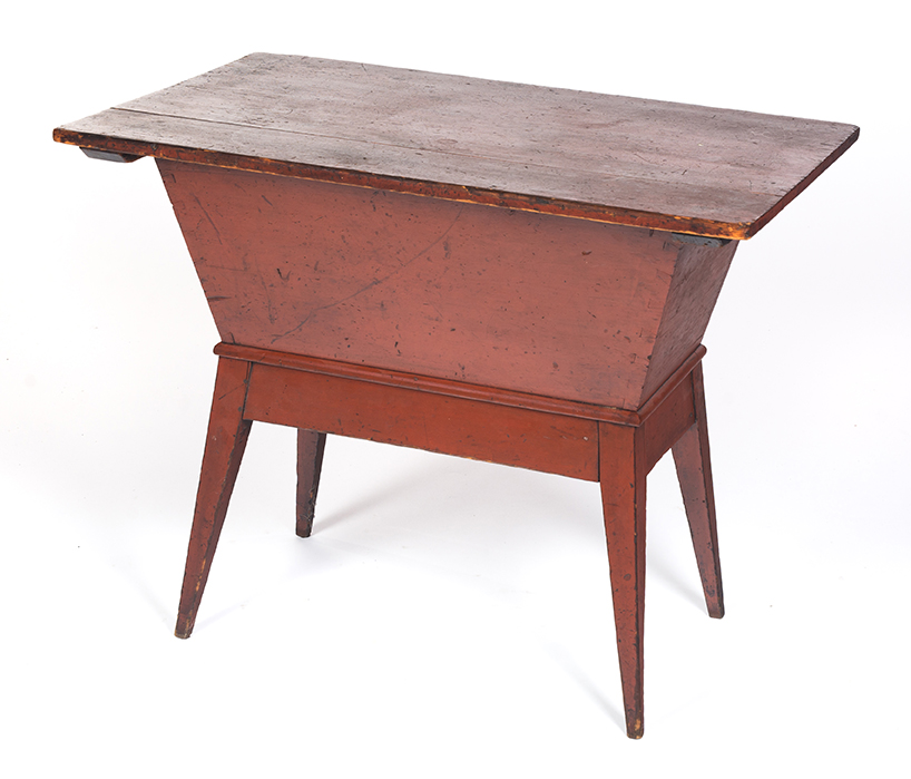 Appraisal: AMERICAN DOUGH BOX First half- th century pine Original red