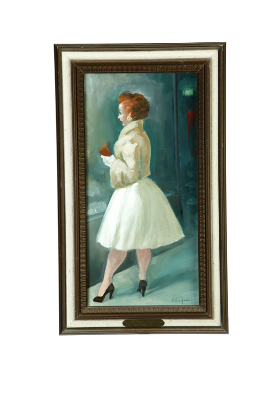 Appraisal: SUNDAY DRESS BY CLYDE SINGER OHIO - Oil on wood