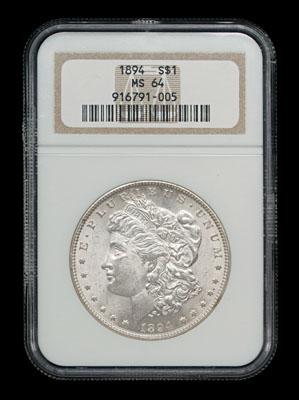 Appraisal: Choice BU Morgan silver dollar NGC slabbed and graded MS-